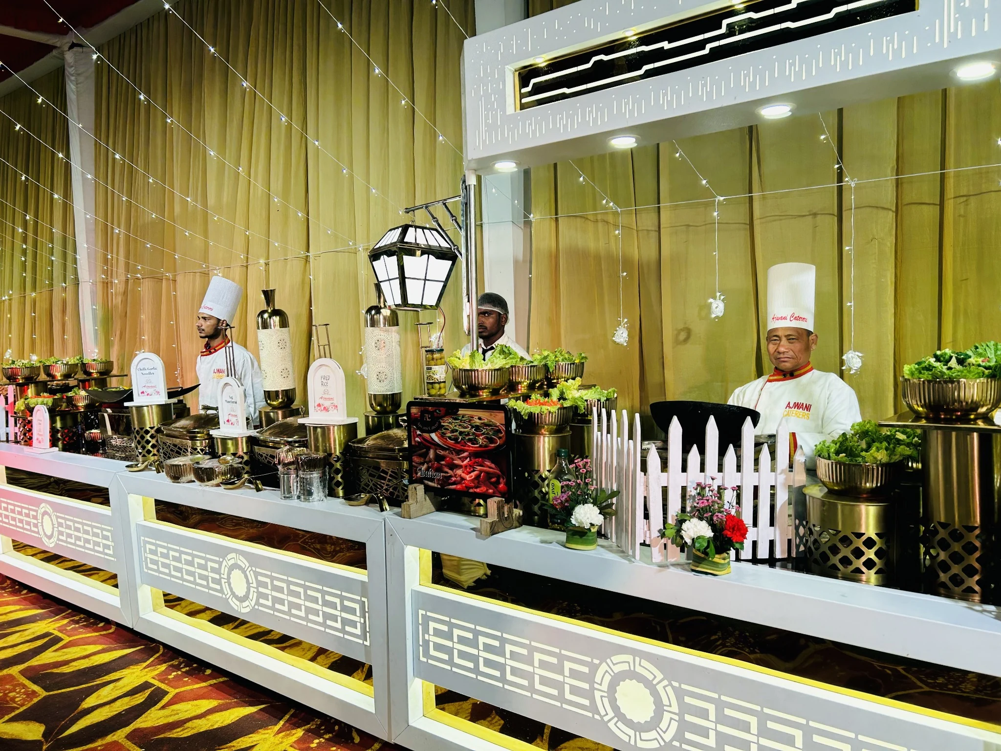 Ajwani Caterers salad and live counter arrangement — hero slide 5
