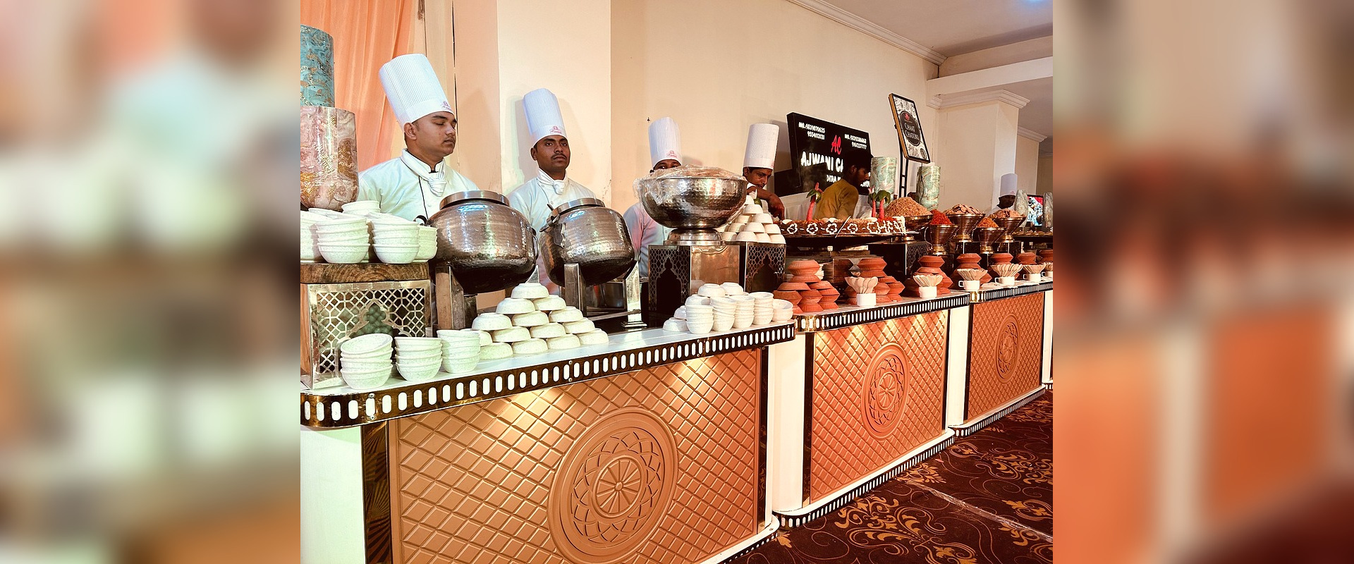 Live food counters by Ajwani Caterers Lucknow